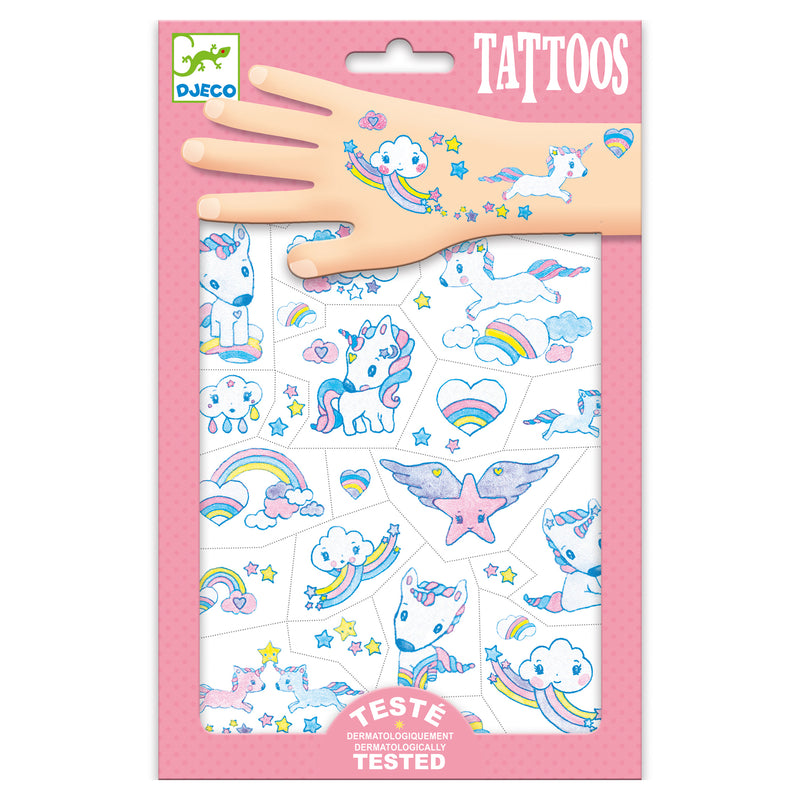 djeco - tattoos glitter pack of 69 unicorns - swanky boutique malta