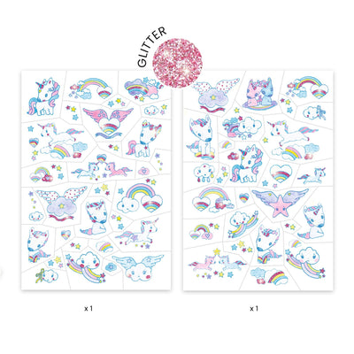 djeco - tattoos glitter pack of 69 unicorns - swanky boutique malta