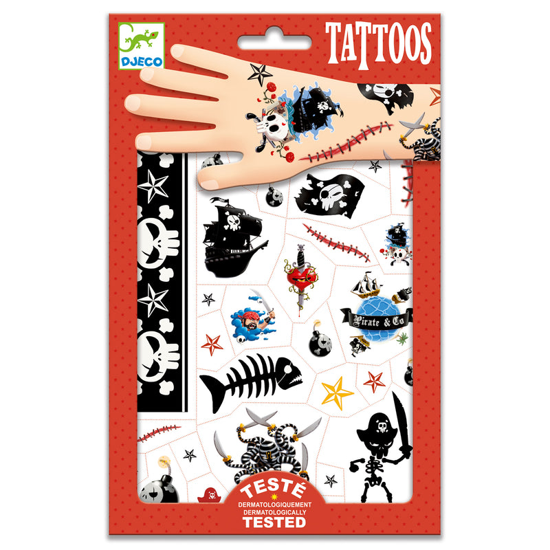 djeco - tattoos pack of 69 pirates - swanky boutique malta
