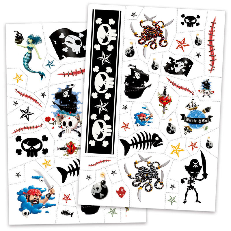 djeco - tattoos pack of 69 pirates - swanky boutique malta