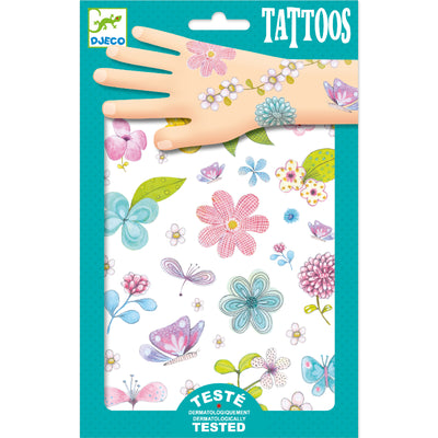 djeco - tattoos glitter pack of 69 flowers - swanky boutique malta