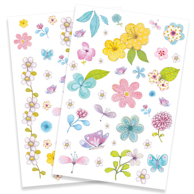 djeco - tattoos glitter pack of 69 flowers - swanky boutique malta