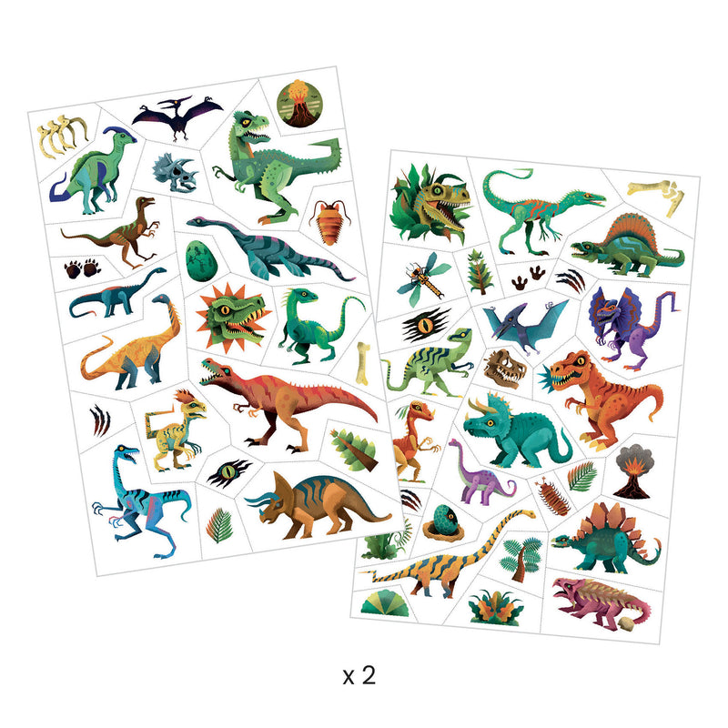 djeco - tattoos pack of 69 dinosaurs- swanky boutique malta