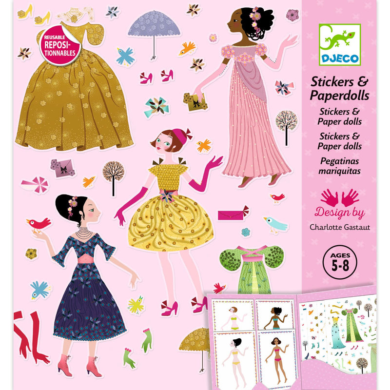 djeco - stickers & paper dolls set dresses of the 4 seasons - swanky boutique malta