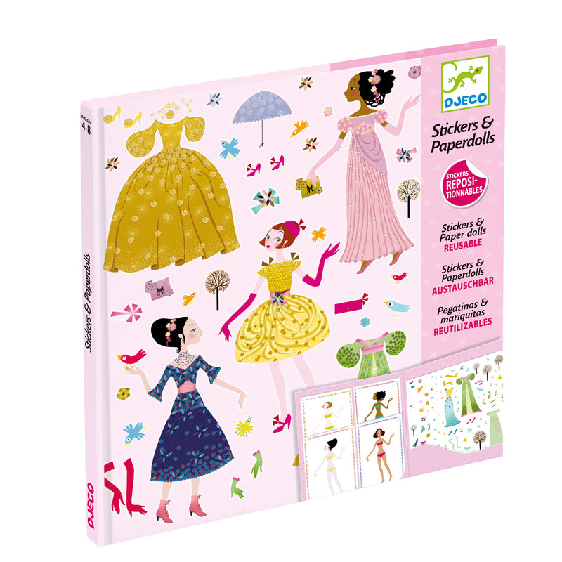 djeco - stickers & paper dolls set dresses of the 4 seasons - swanky boutique malta