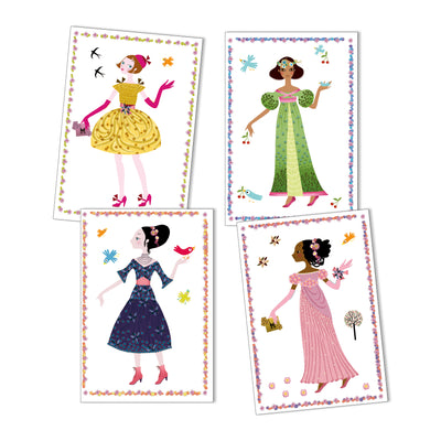 djeco - stickers & paper dolls set dresses of the 4 seasons - swanky boutique malta