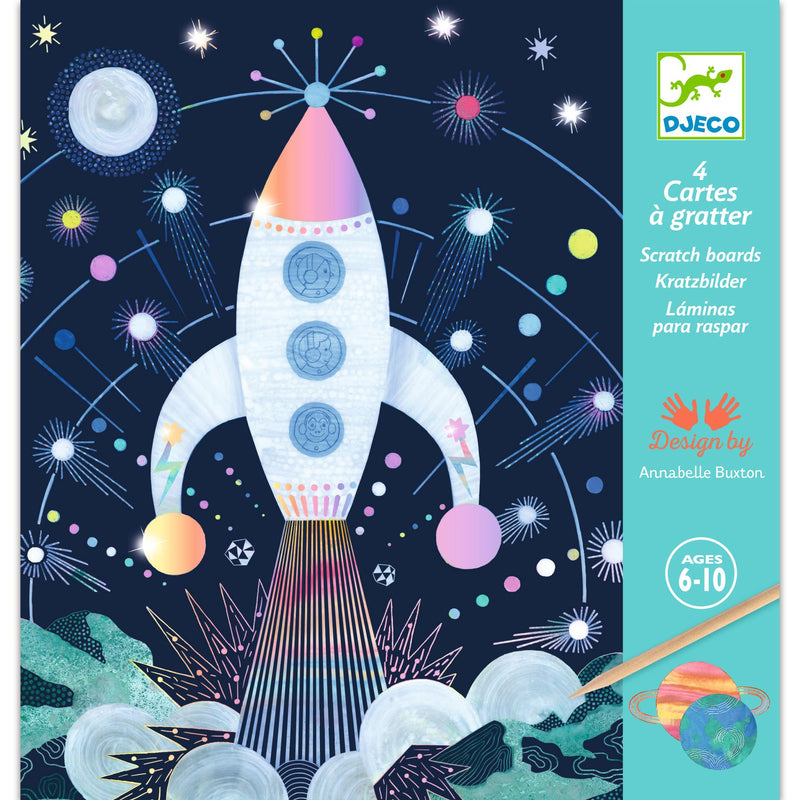djeco - scratch boards activity kit space - swanky boutique malta