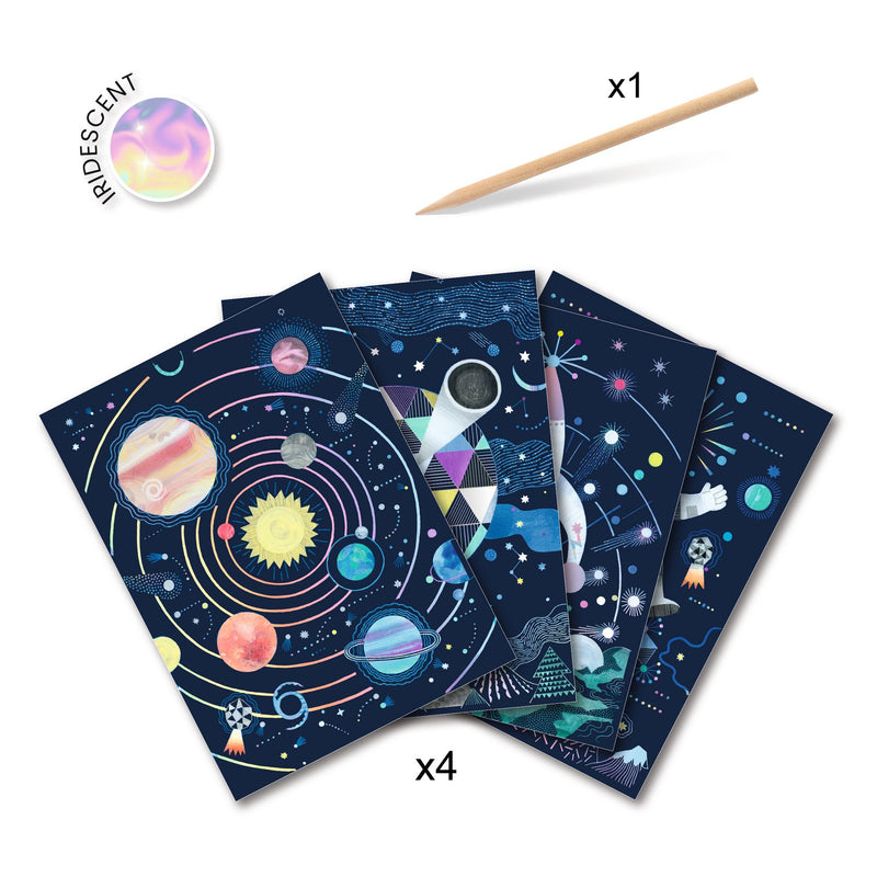djeco - scratch boards activity kit space - swanky boutique malta