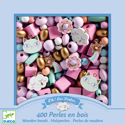 Djeco - Craft Wooden Beads (400 Beads) to Create Jewellery Rainbow - Swanky Boutique