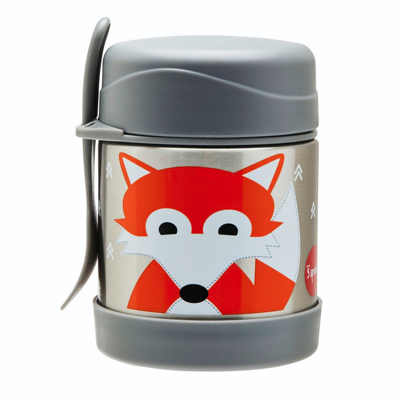 Food Holder Thermos, Stainless Steel with Spoon  - Fox
