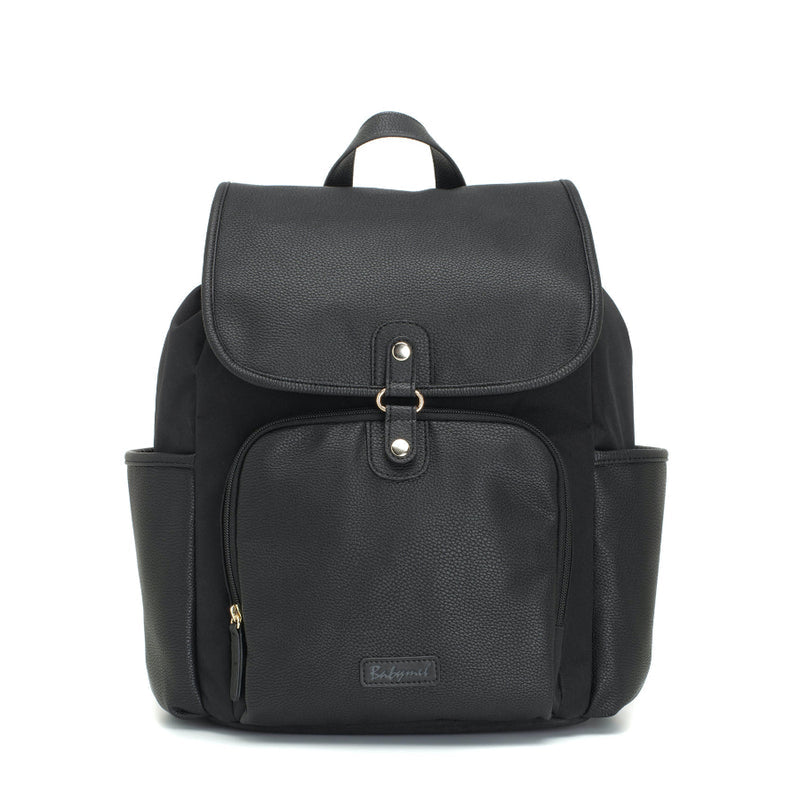 Babymel - Changing Bag Freddie Vegan Leather Backpack Black - Swanky Boutique