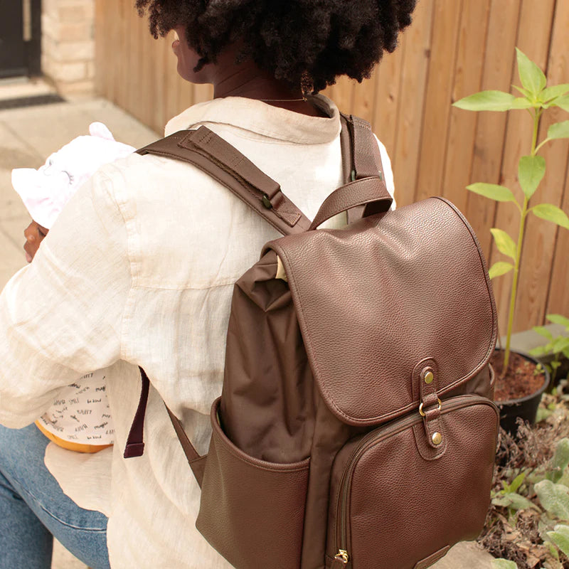 Babymel - Changing Bag Freddie Vegan Leather Backpack Tan - Swanky Boutique