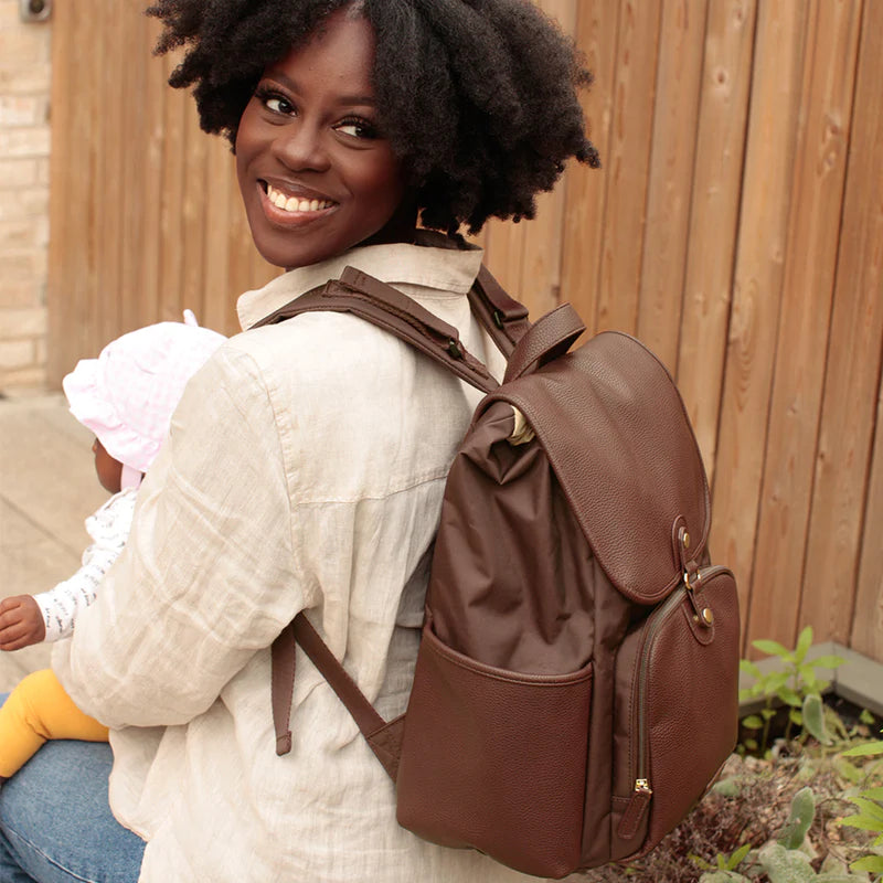 Babymel - Changing Bag Freddie Vegan Leather Backpack Tan - Swanky Boutique