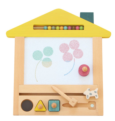 kiko and gg - magic drawing board with 3 magnetic stamps & pen house shape dog - swanky boutique malta