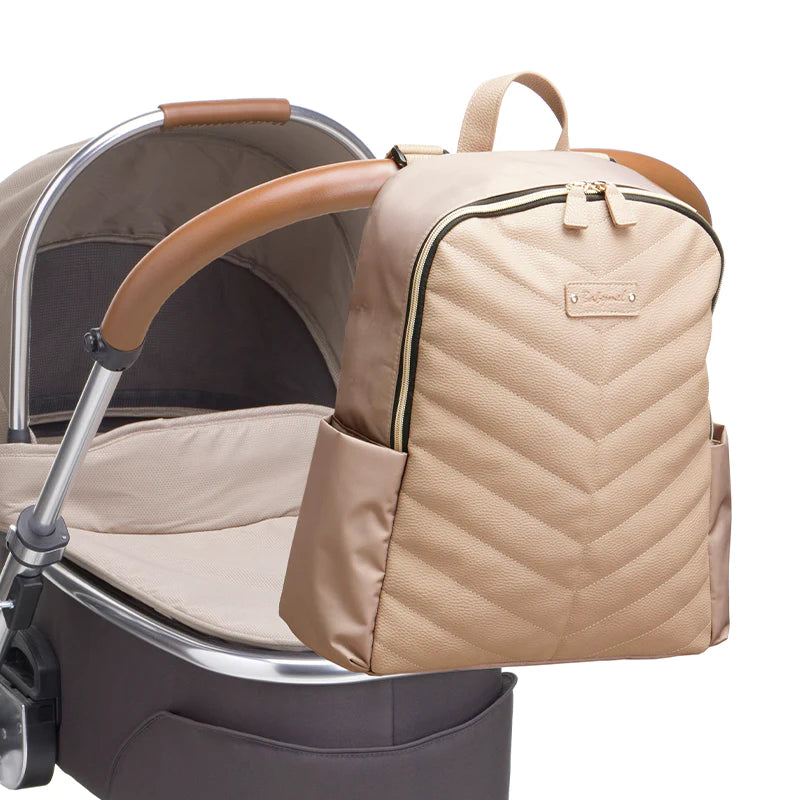 Changing Bag Gabby Backpack Almond Beige Swanky Boutique