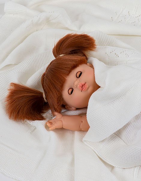 Doll, Minikane Girl with Green Sleepy Eyes 34cm - Gabrielle