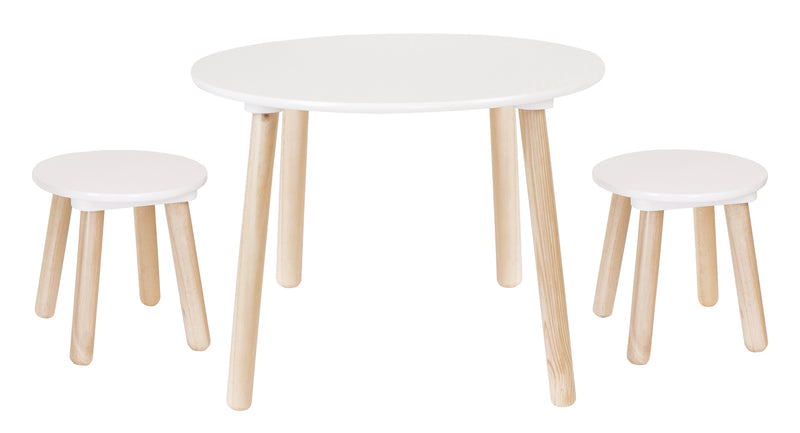 Jabadabado - Table and 2 Stools White - Swanky Boutique