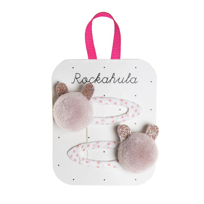 rockahula kids - Hair Accessories, Clips - Pom Pom, Bunny - swanky boutique malta