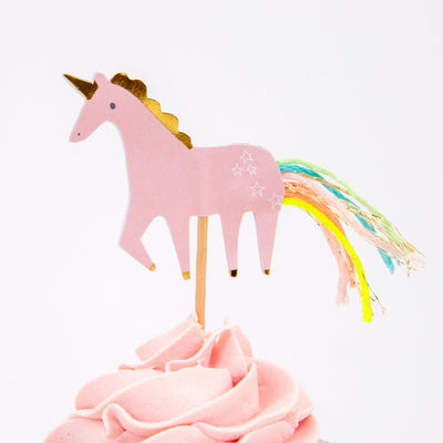 meri meri - cupcake kit set of 24 toppers & 24 cupcake cases i believe in unicorns - swanky boutique malta