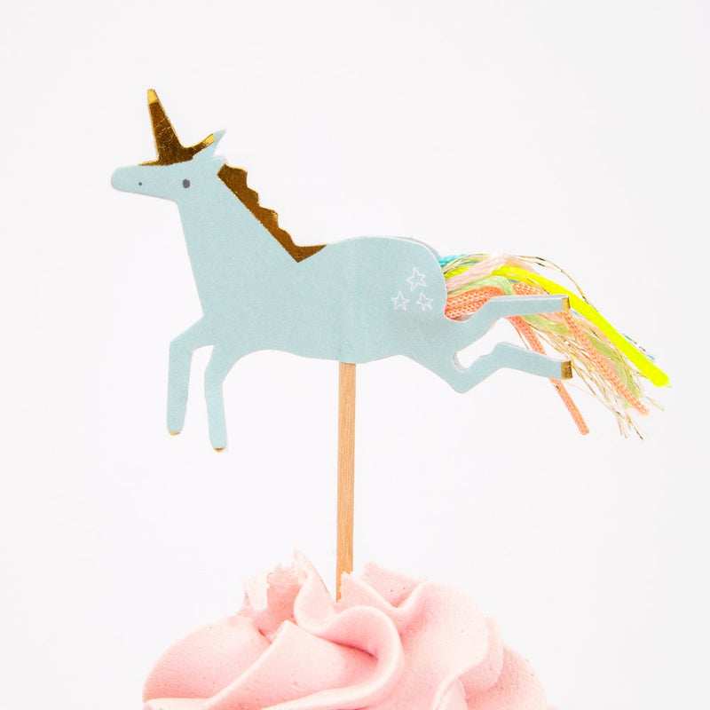 meri meri - cupcake kit set of 24 toppers & 24 cupcake cases i believe in unicorns - swanky boutique malta