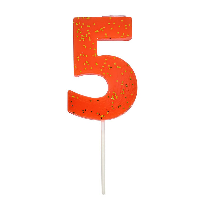 meri meri - candle number 5 coral - swanky boutique malta