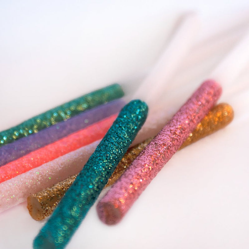 Candles, Set of 16 - Multicolour Glitter