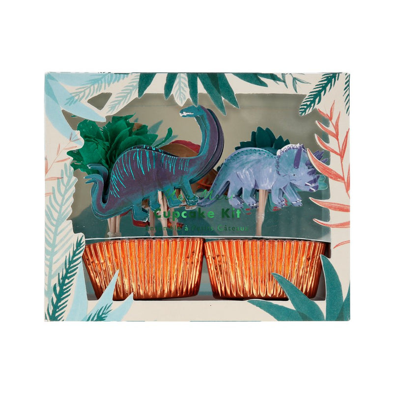 Cupcake Kit (Set of 24 Toppers & 24 Cupcake Cases) - Dinosaur Kingdom