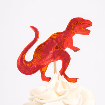 Cupcake Kit (Set of 24 Toppers & 24 Cupcake Cases) - Dinosaur Kingdom