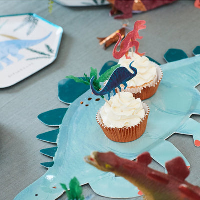 meri meri - cupcake kit set of 24 toppers & 24 cupcake cases dinosaur kingdom - swanky boutique malta