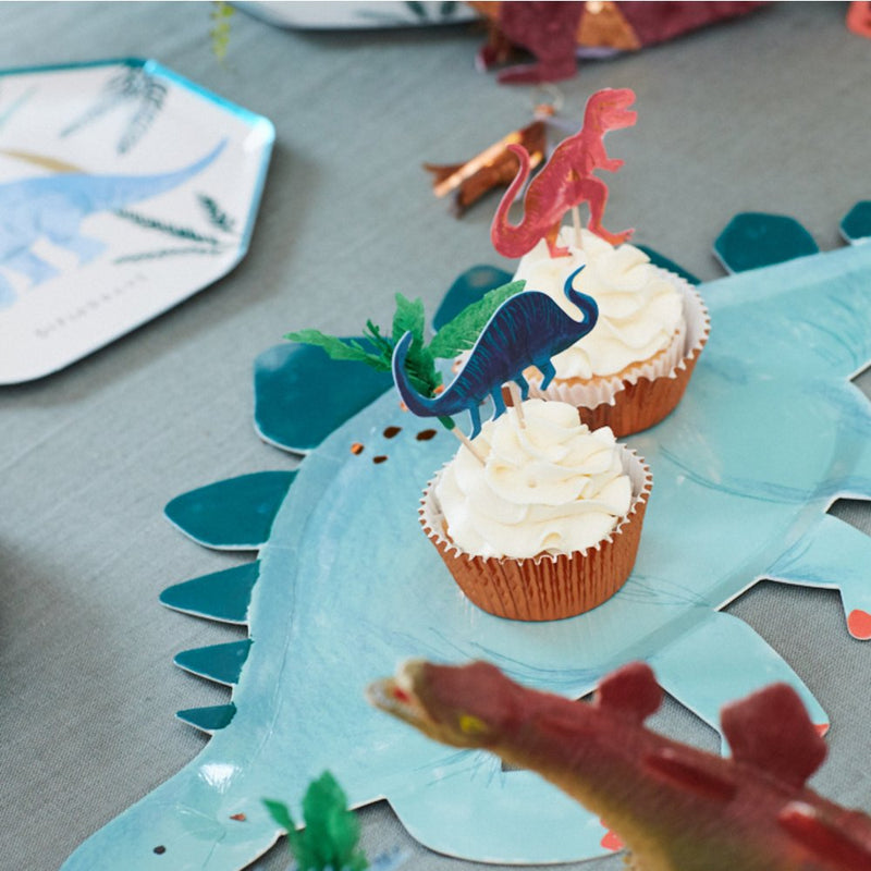 Cupcake Kit (Set of 24 Toppers & 24 Cupcake Cases) - Dinosaur Kingdom