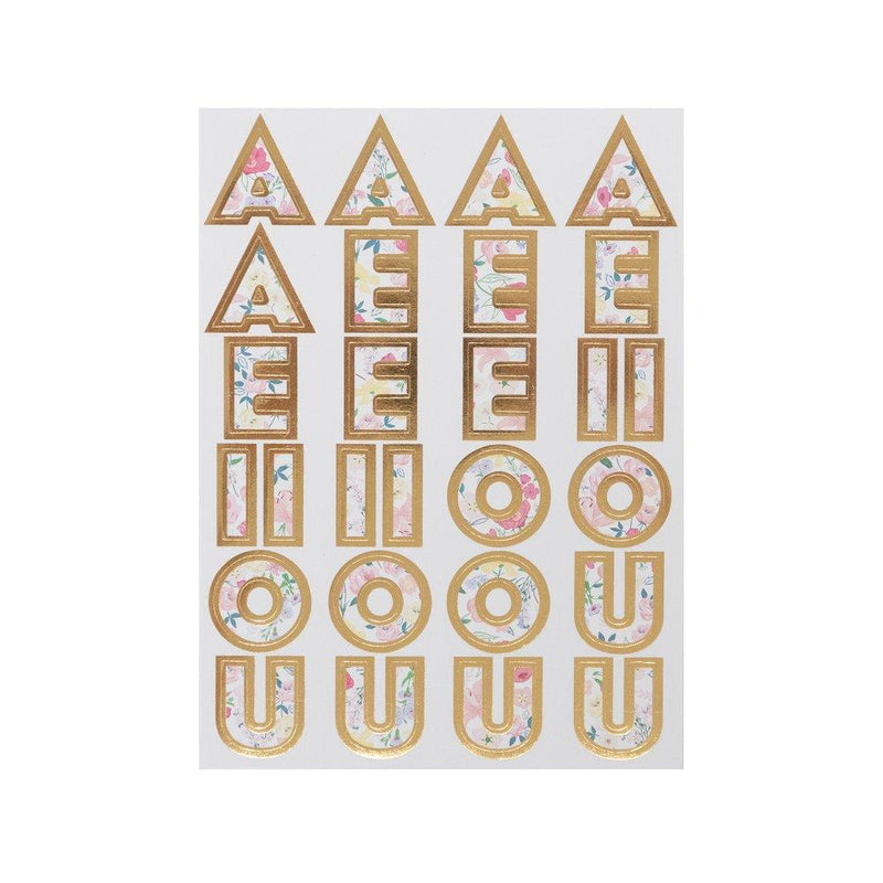 meri meri - sticker sheets 10 pack english garden alphabet - swanky boutique malta