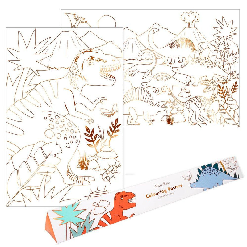 Colouring Posters, 2 Pack - Dinosaur Kingdom