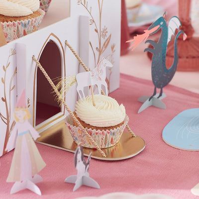 meri meri - cupcake kit set of 24 toppers & 24 cupcake cases princess - swanky boutique malta