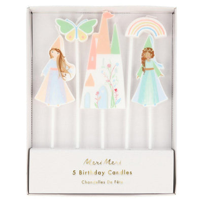 meri meri - candles set of 5 magical princess - swanky boutique malta