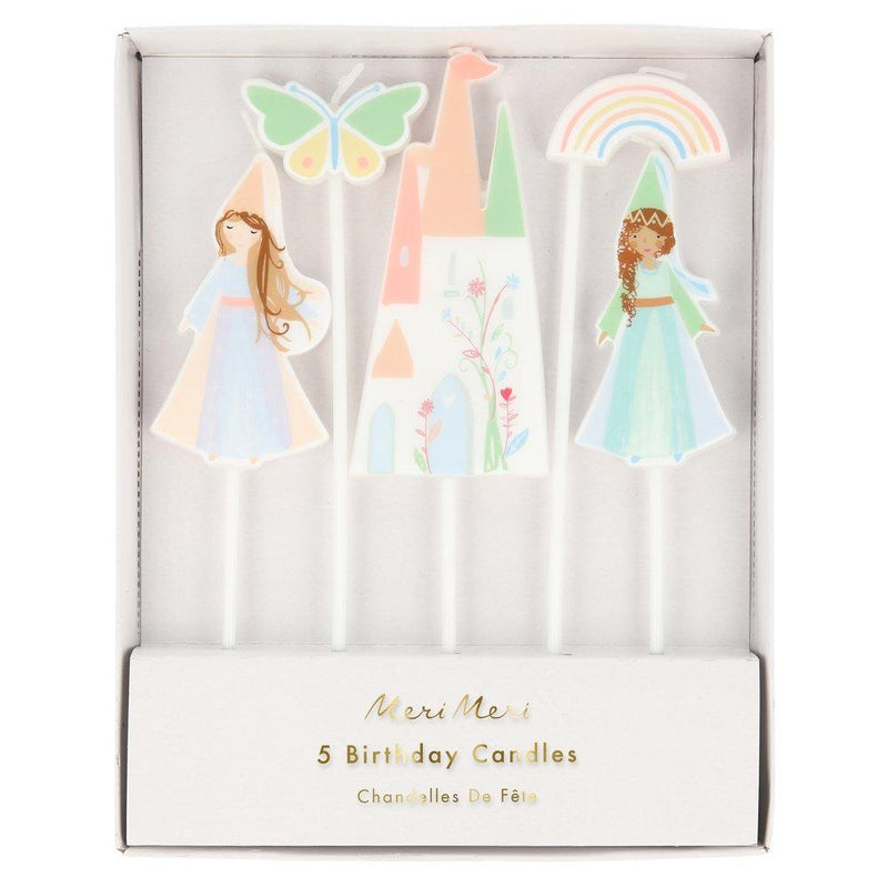 meri meri - candles set of 5 magical princess - swanky boutique malta