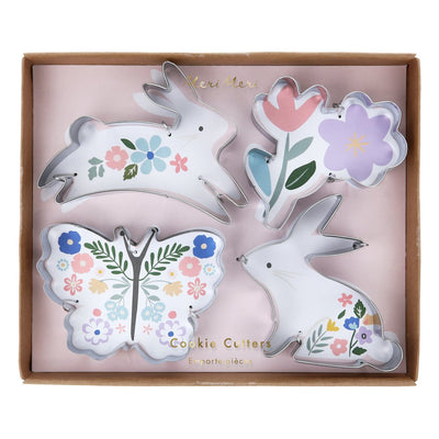 meri meri - cookie cutters 4 pack bunnies & flowers - swanky boutique malta