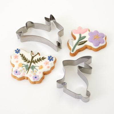 meri meri - cookie cutters 4 pack bunnies & flowers - swanky boutique malta