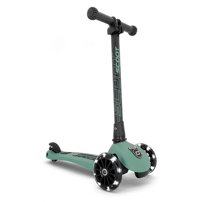 Scoot & Ride - Scooter Highwaykick 3 LED Lights Forest Green (3-6 Years Old) - Swanky Boutique