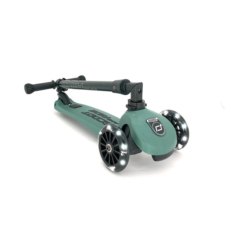 Scoot & Ride - Scooter Highwaykick 3 LED Lights Forest Green (3-6 Years Old) - Swanky Boutique