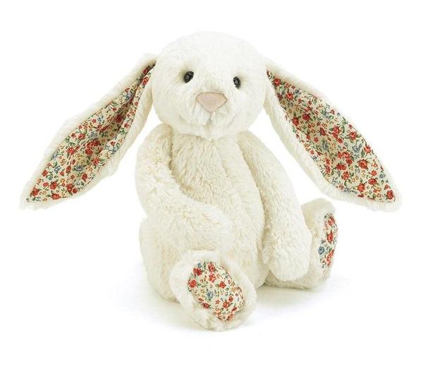 jellycat - soft toy bashful bunny blossom cream medium h31cm - swanky boutique malta