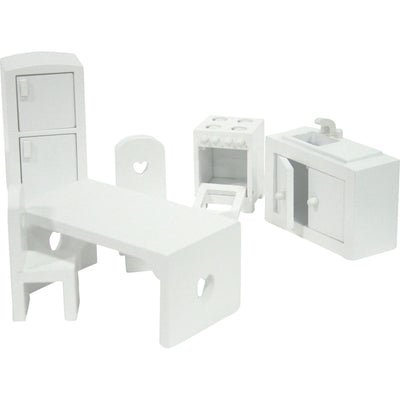 stoy - Doll’s House Furniture, 18 Pieces - White - swanky boutique malta