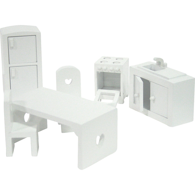 stoy - Doll’s House Furniture, 18 Pieces - White - swanky boutique malta