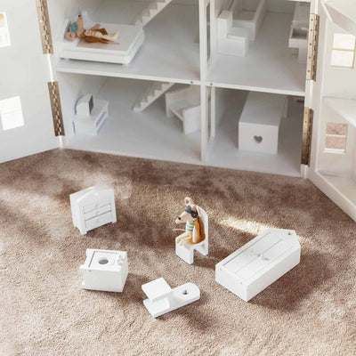 stoy - Doll’s House Furniture, 18 Pieces - White - swanky boutique malta