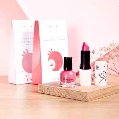 rosajou - Makeup Gift Set, Lipstick & Nail Polish DUO - Rubis Pink - swanky boutique malta