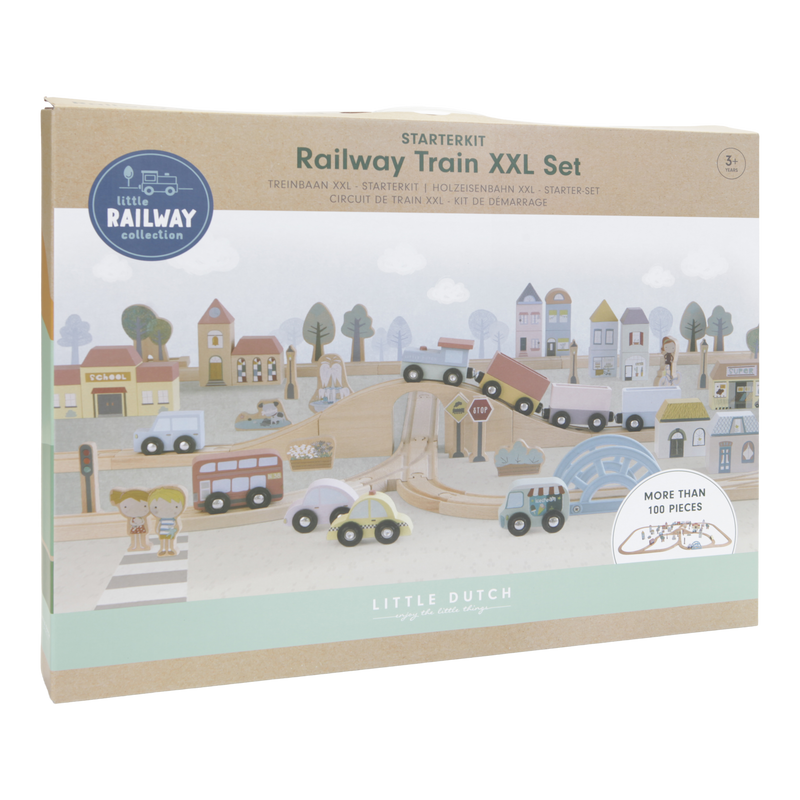 Little Dutch - Railway Train XL Set 107pieces Starter Kit - Swanky Boutique