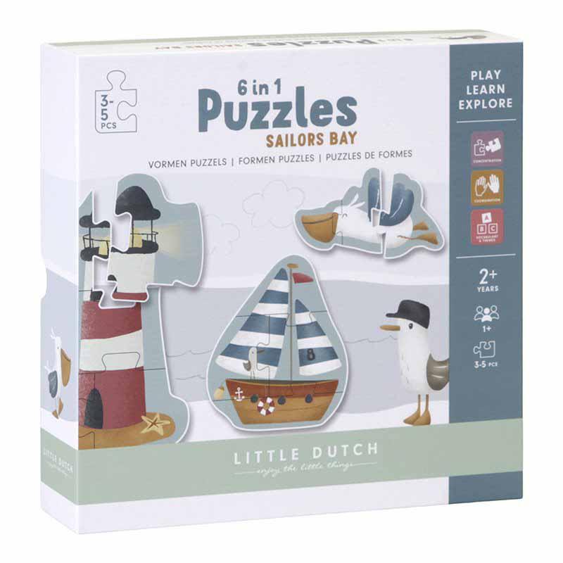 Little Dutch - Jigsaw Puzzle 6 in 1 Sailors Bay 2+ Years - Swanky Boutique