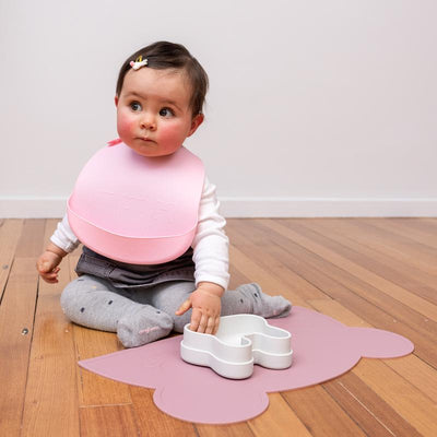 We Might Be Tiny - Bibs 2 Pack Silicone Catchie Dusty Rose Powder Pink - Swanky Boutique
