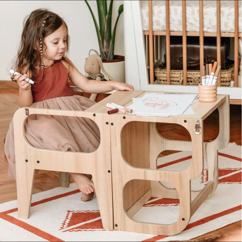 larisa & pumpkin - Learning Tower, 3-in-1 Montessori Learning Tower & Desk - swanky boutique malta