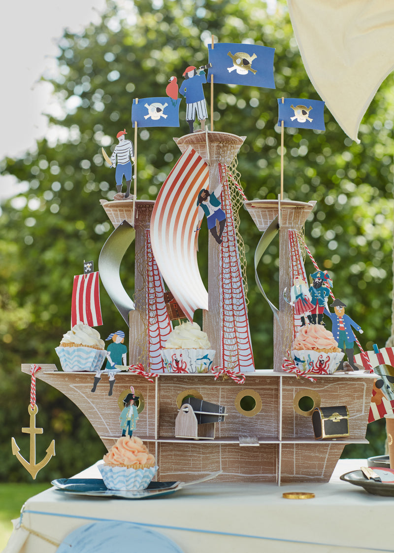 meri meri - cupcake kit set of 24 toppers & 24 cupcake cases pirate - swanky boutique malta