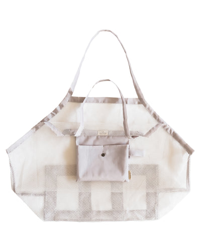 mrs ertha - Mesh XL Beach Bag, Adults - Ivory - swanky boutique malta